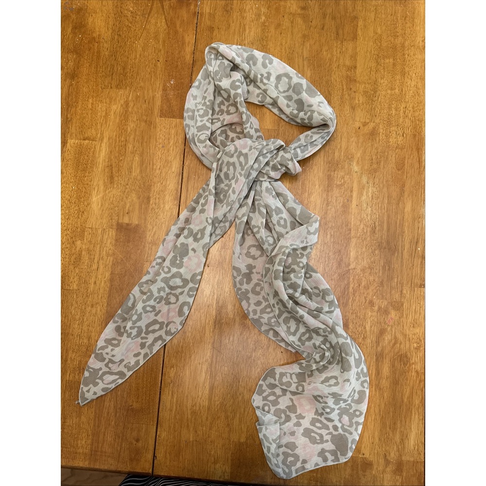 Multicolor Animal Print Scarf 17x79 Cheetah Chiffon Shawl Wrap Bohemian Muted